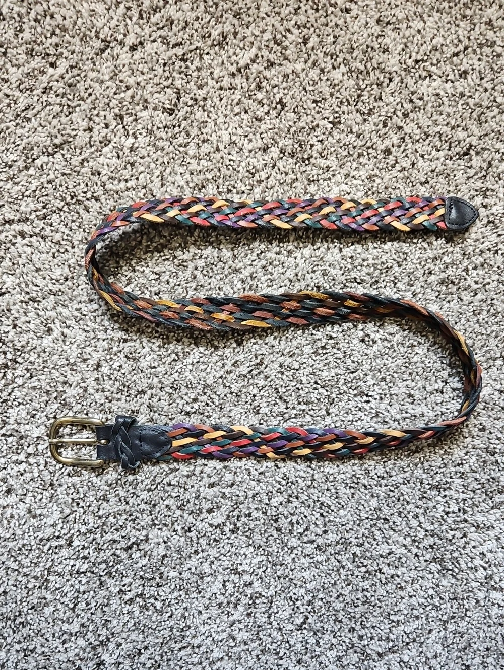 Capezio Multi-colored Braided Leather Belt